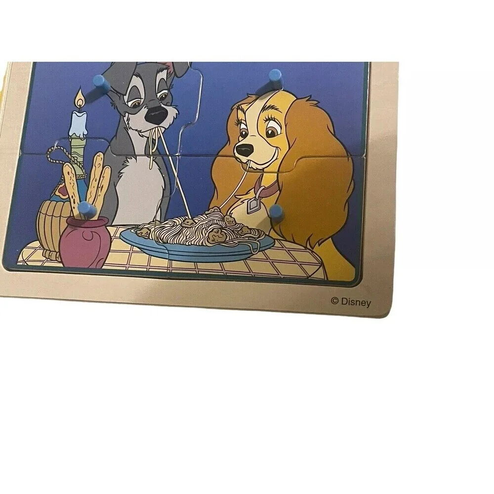 Melissa & Doug Disney Wooden Peg Puzzle Jungle Book Lady Tramp Bambi Dumbo RARE